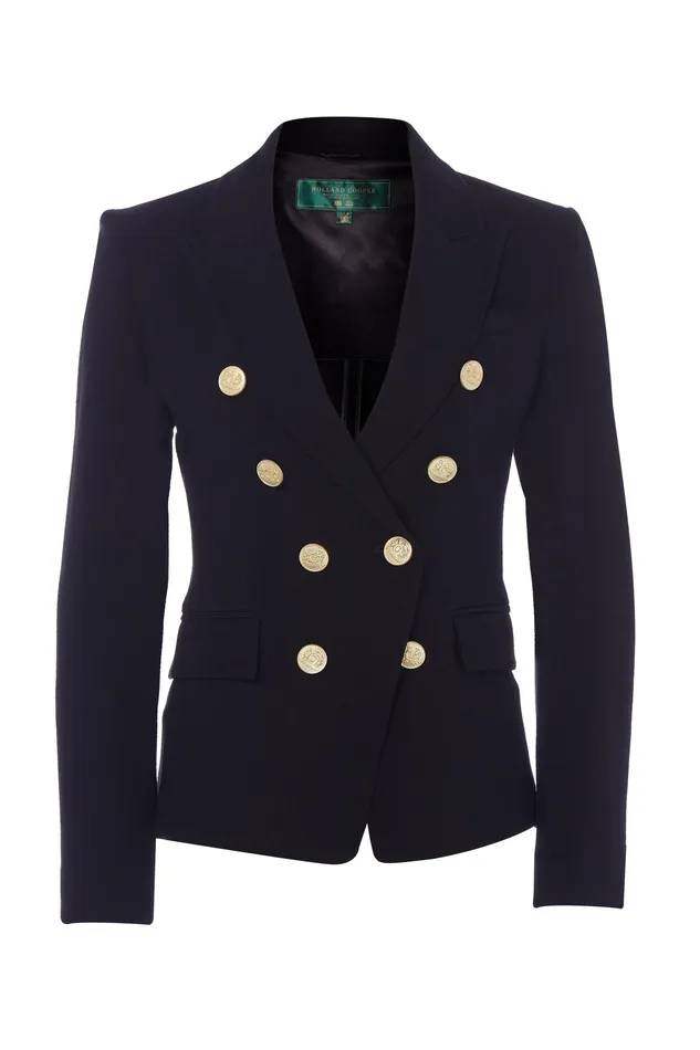 Holland Cooper Knightsbridge Blazer Black Linen Women Tailoring