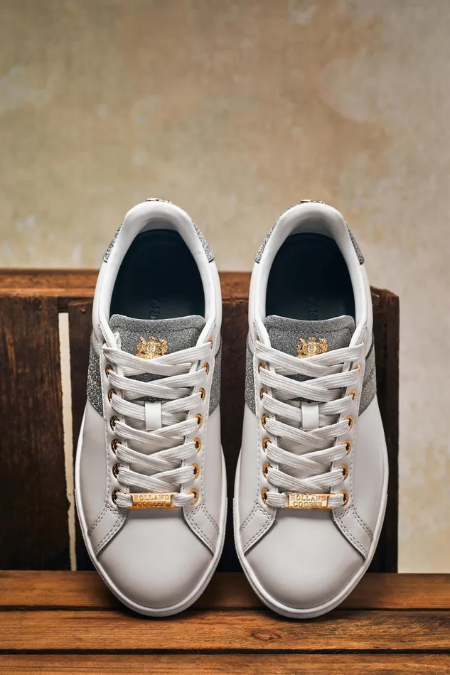 Holland Cooper Knightsbridge Court Trainer Silver Crystal Women Trainers Holland Cooper Knightsbridge Court Trainer Silver Crystal Women Trainers