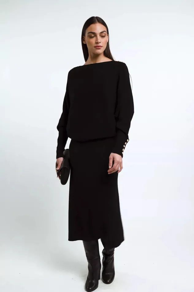 Holland Cooper Leyla Knit Black Women Knitwear Holland Cooper Leyla Knit Black Women Knitwear