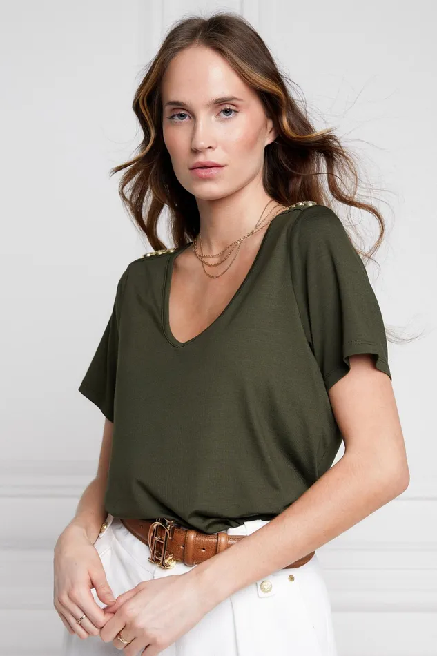 Holland Cooper Relax Fit VNeck Tee Women Tops