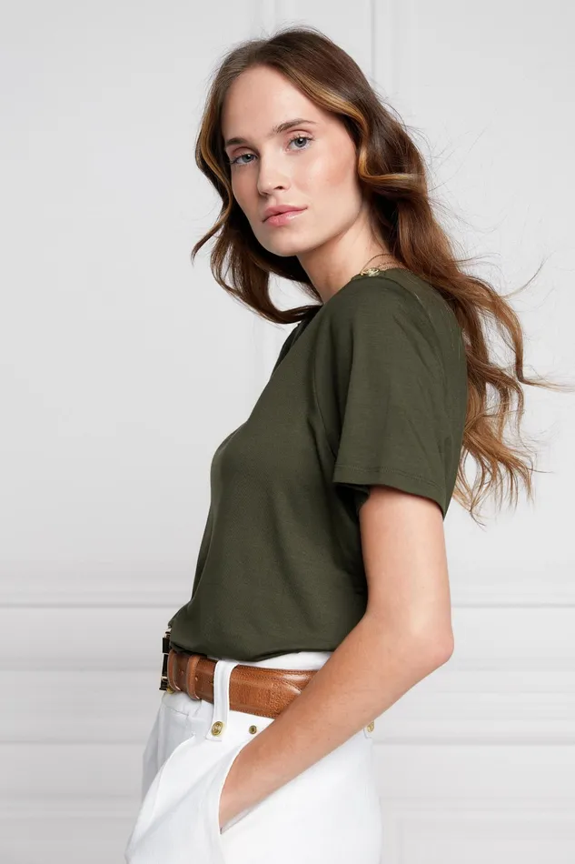 Holland Cooper Relax Fit VNeck Tee Women Tops Holland Cooper Relax Fit VNeck Tee Women Tops