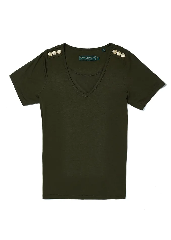 Holland Cooper Relax Fit VNeck Tee Women Tops Holland Cooper Relax Fit VNeck Tee Women Tops