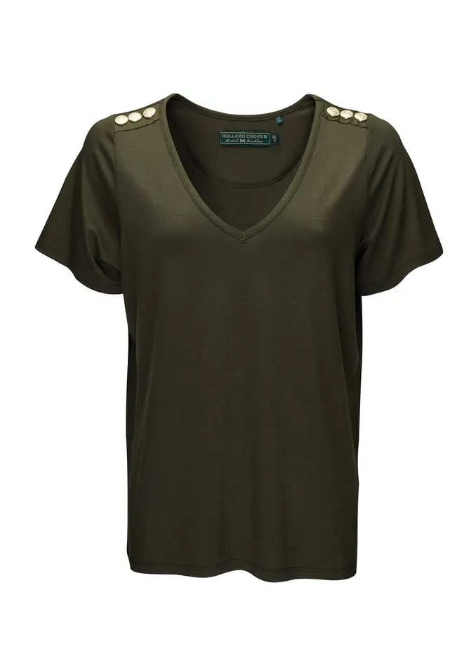 Holland Cooper Relax Fit VNeck Tee Women Tops Holland Cooper Relax Fit VNeck Tee Women Tops