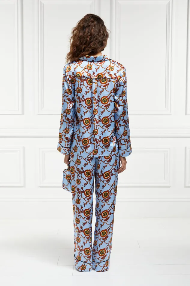 Holland Cooper Silk Pyjama Trouser Sky Blue Women Sleepwear