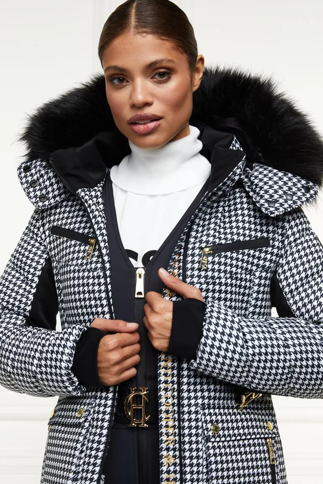 Holland Cooper Ski Jacket Houndstooth Women Ski Jackets