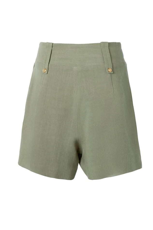Holland Cooper Tailored Short Sage Linen Women Shorts