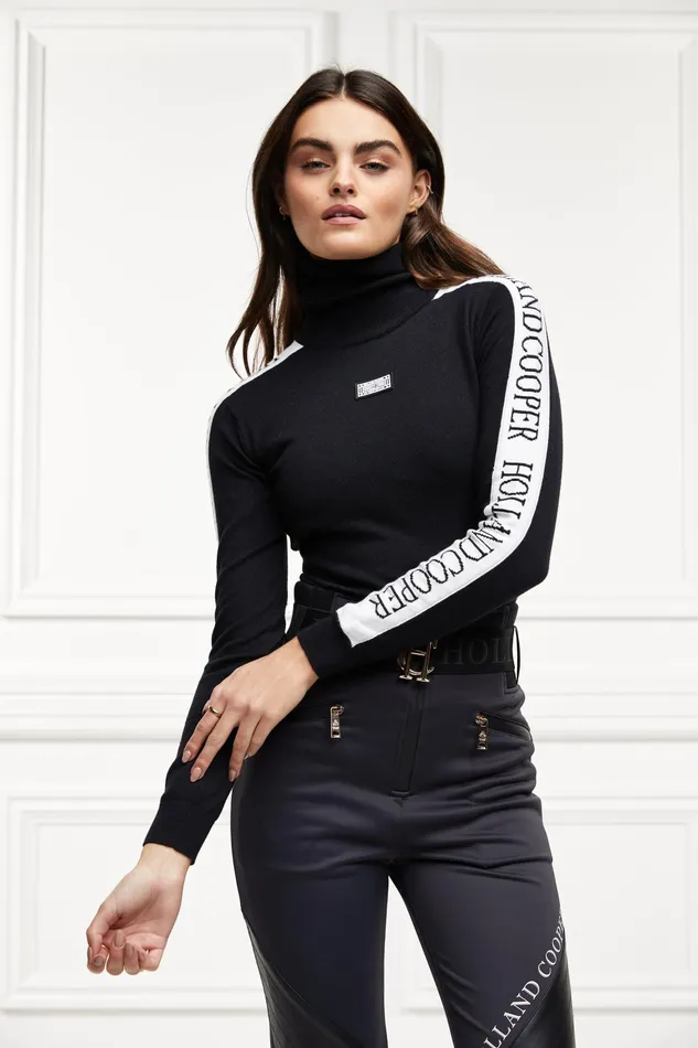 Holland Cooper Thermal Ski Knit Black Women Knitwear And Thermals
