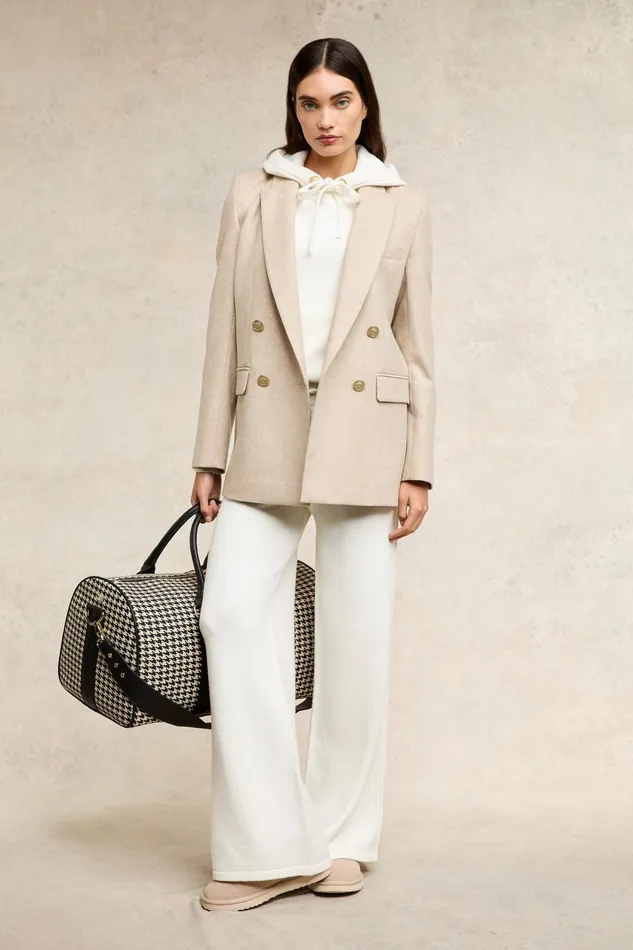Holland Cooper Verbier Wide Leg Pant Natural Women Trousers