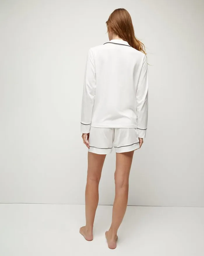 Home and Accessories Shop Veronica Beard Luxe Pima Pajama Short Set Whiteblack