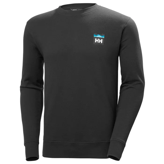 Hoodies and Sweatshirts Men Helly Hansen NORD GRAPHIC CREW SWEATSHIRT 980 Ebony
