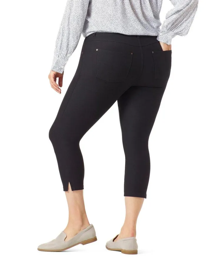 Hue Essential Denim MidRise Capri Black Women Denim
