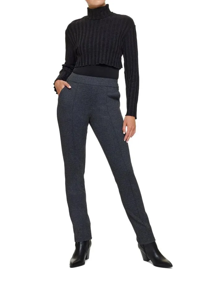Hue Herringbone PullOn Trouser Grey Women Trousers