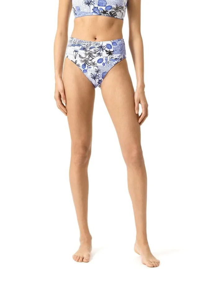 Hue Ocean City Reversible High Rise Bikini Bottom Wedgewood Women Bottoms