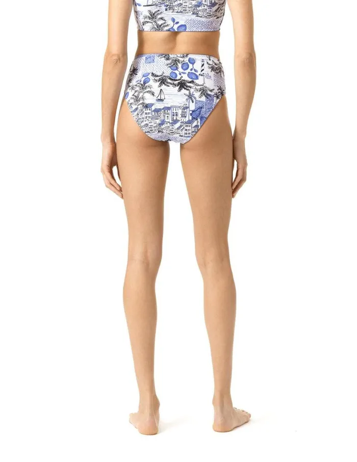 Hue Ocean City Reversible High Rise Bikini Bottom Wedgewood Women Bottoms