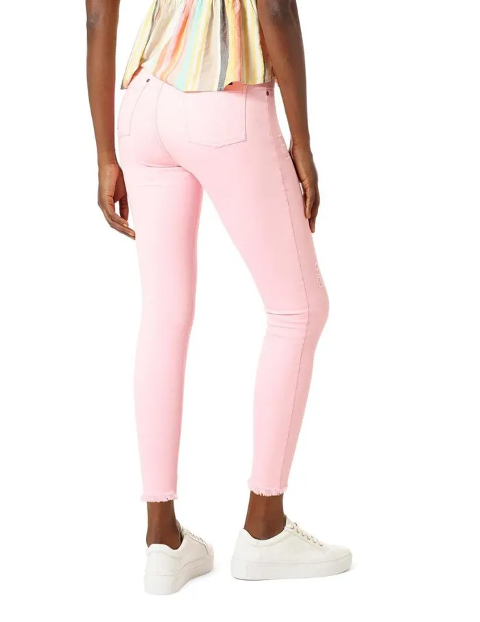 Hue Ripped Denim HiRise Skimmer Candy Pink Women Skinny