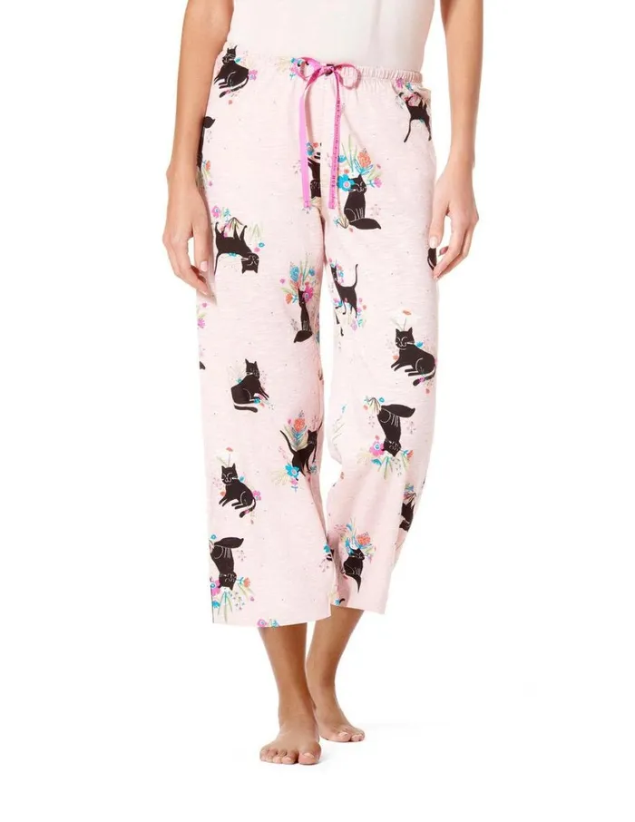 Hue Sitting Pretty Kitty PJ Capri Lotus Women Bottoms