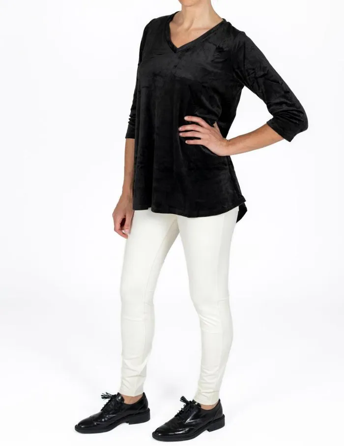 Hue Velvet Perfect Legging Tee Black Women TShirts