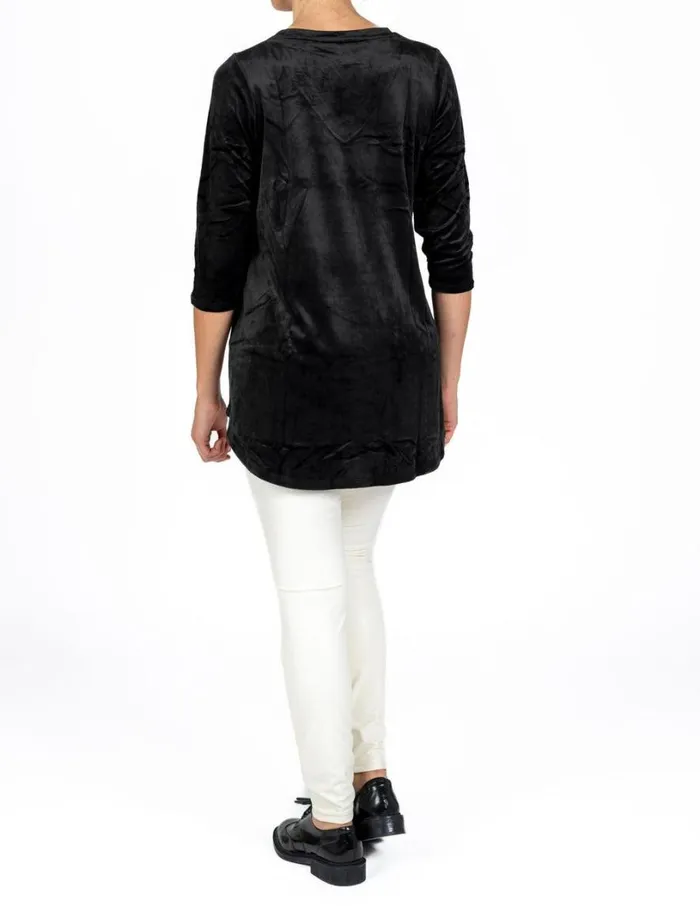 Hue Velvet Perfect Legging Tee Black Women TShirts