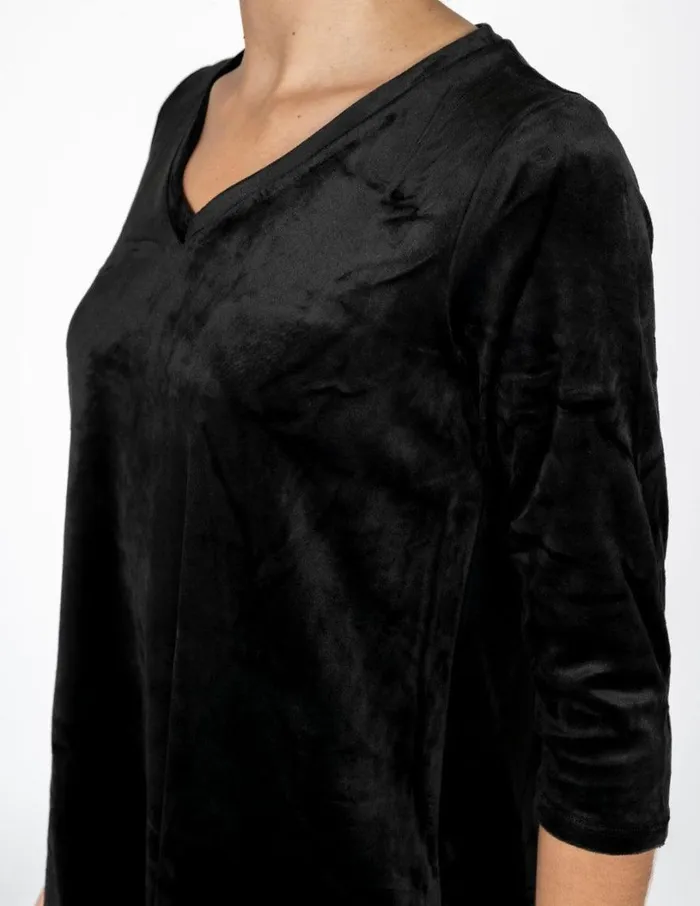 Hue Velvet Perfect Legging Tee Black Women TShirts