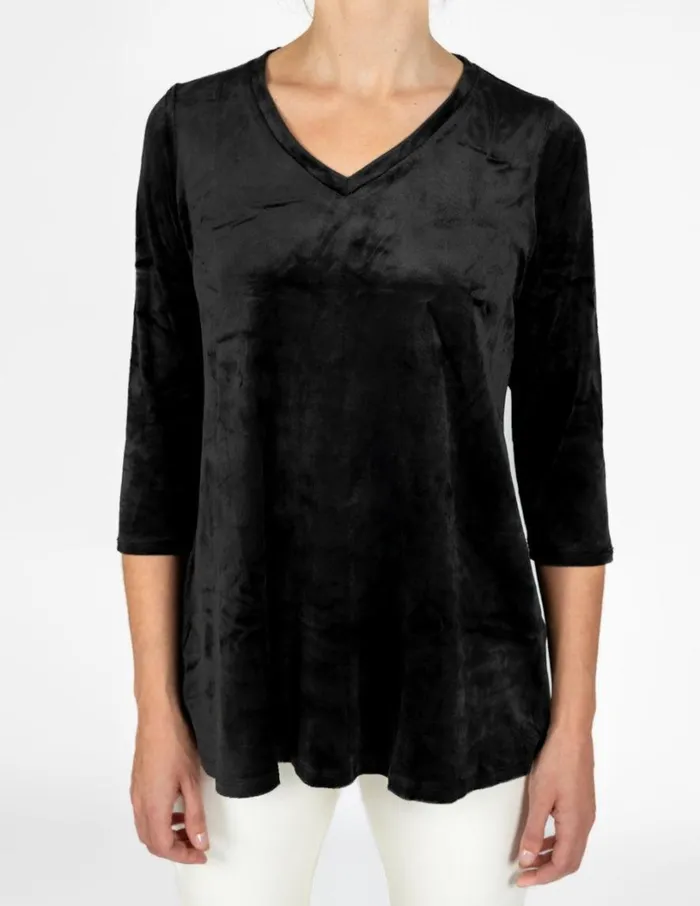 Hue Velvet Perfect Legging Tee Black Women TShirts