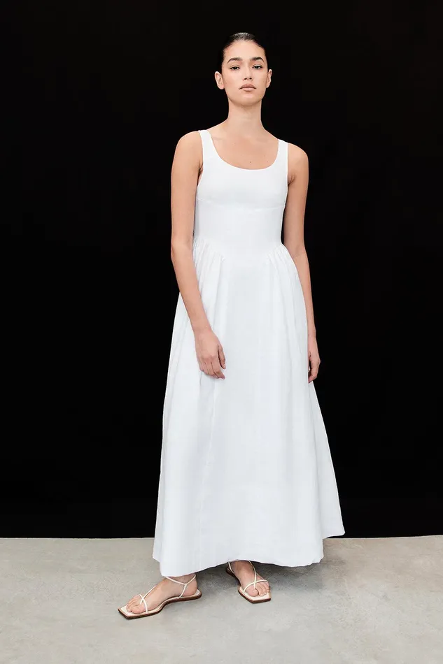 IBIZA WHITE LINEN DRESS Women DISSH Linen Dresses