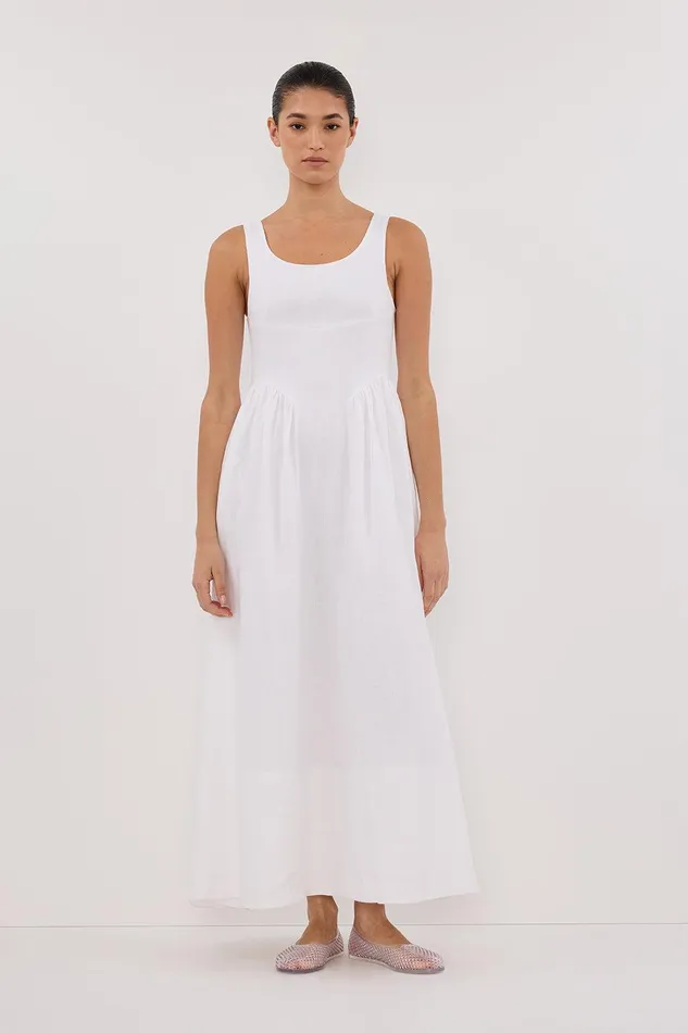 IBIZA WHITE LINEN DRESS Women DISSH Linen Dresses