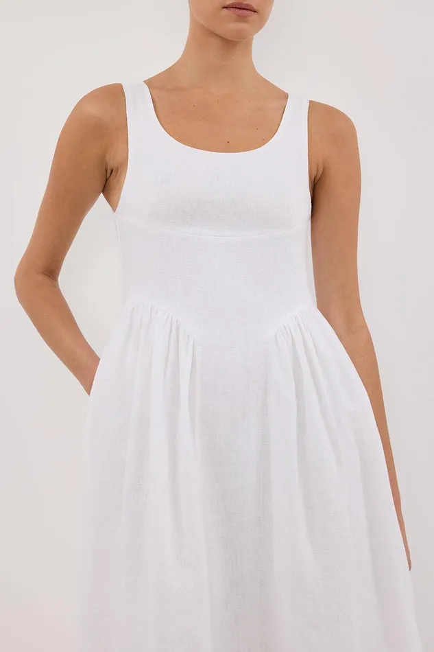 IBIZA WHITE LINEN DRESS Women DISSH Linen Dresses