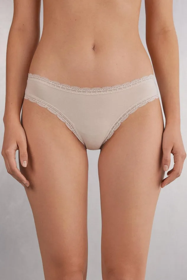 Intimissimi Bikini Panties Women Cotton And Lace Panties Natural 2280 8211 Avorio Crema Intimissimi Bikini Panties Women Cotton And Lace Panties Natural 2280 8211 Avorio Crema