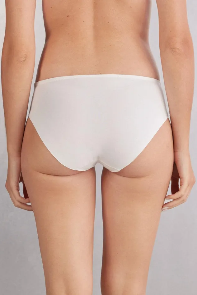 Intimissimi Bikini Panties Women Her Beauty Seamless Cotton Panties Ivory 2127 8211 Talc White