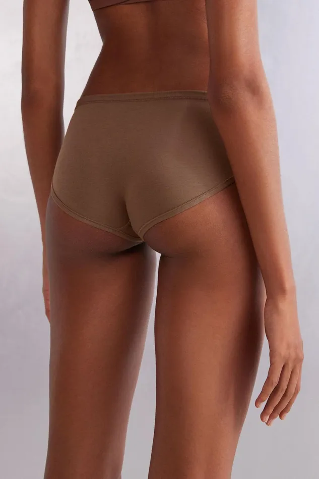 Intimissimi Bikini Panties Women Ultralight Cotton Panties Natural 502i 8211 Caramel