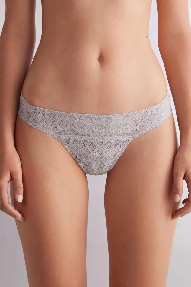 Intimissimi Brazilian Cut Women Lace Brazilian Pale Grey 347j 8211 Ice Grey