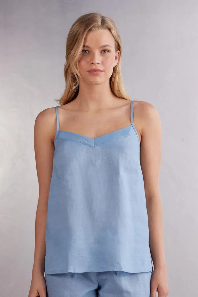 Intimissimi Camisoles Tank Tops Women Linen Cloth Top Light Blue 550j 8211 Dreamy Blue Intimissimi Camisoles Tank Tops Women Linen Cloth Top Light Blue 550j 8211 Dreamy Blue