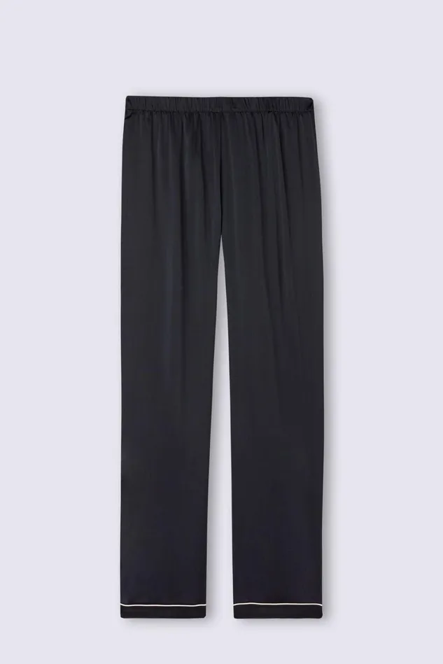 Intimissimi Long Pajamas Women Full Length Silk Pants Black 019 8211 Black