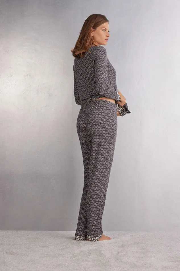 Intimissimi Long Pajamas Women Little Talks Modal Pants Floral 780j 8211 Stampa Littlle Talks