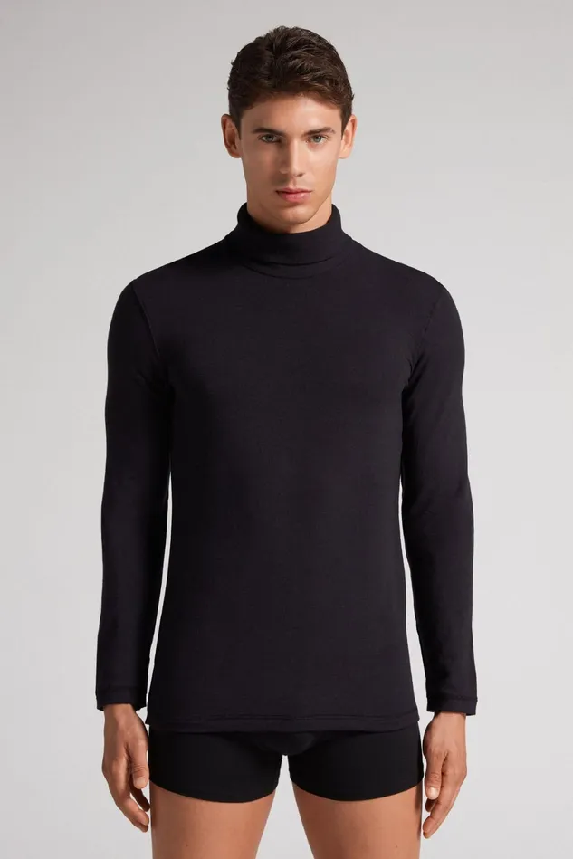 Intimissimi Long Sleeve Tops Men LongSleeve HighNeck ModalCashmere Top Black 019 8211 Black Intimissimi Long Sleeve Tops Men LongSleeve HighNeck ModalCashmere Top Black 019 8211 Black