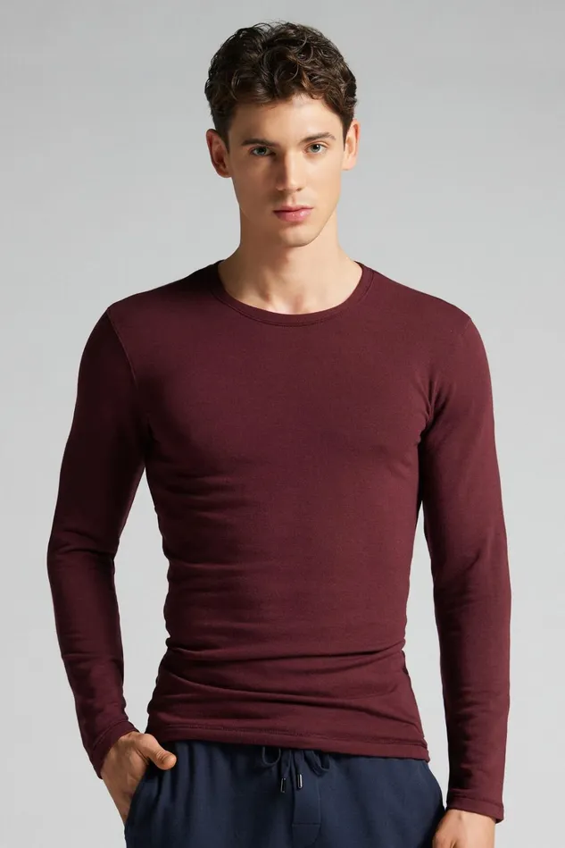 Intimissimi Long Sleeve Tops Men LongSleeve ModalCashmere Top Burgundy 405j 8211 Burgundy Intimissimi Long Sleeve Tops Men LongSleeve ModalCashmere Top Burgundy 405j 8211 Burgundy