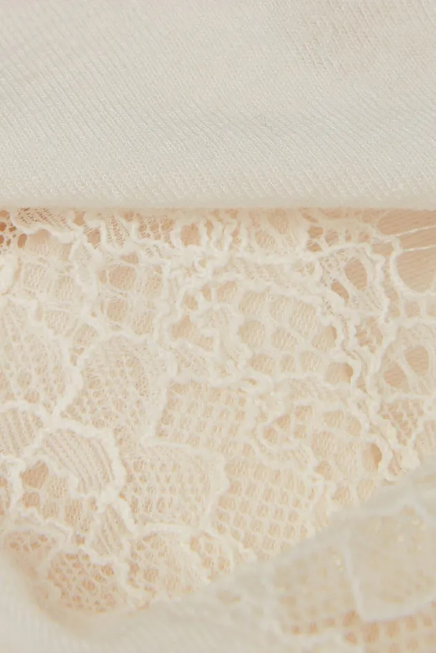 Intimissimi Long Sleeve Tops Women Modal Cashmere Ultralight Long Lace Shirt Ivory 231i 8211 Vanilla