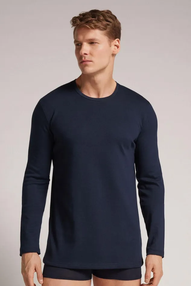 Intimissimi Pajama Separates Men Long Sleeve Top In Warm Cotton Blue 800 8211 Blu Notte Intimissimi Pajama Separates Men Long Sleeve Top In Warm Cotton Blue 800 8211 Blu Notte