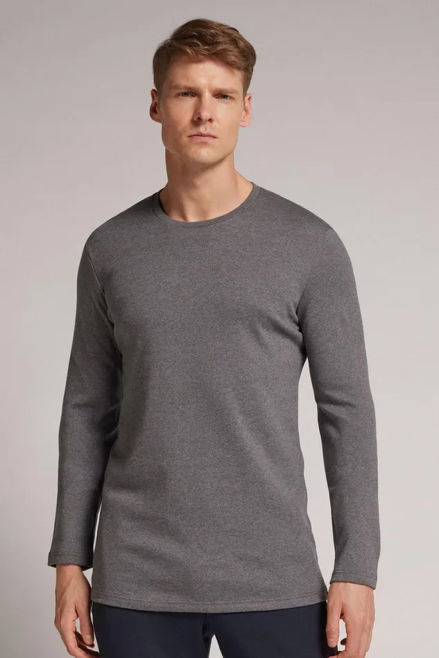Intimissimi Pajama Separates Men Long Sleeve Top In Warm Cotton Dark Grey 5227 8211 Heathered Graphite Grey Intimissimi Pajama Separates Men Long Sleeve Top In Warm Cotton Dark Grey 5227 8211 Heathered Graphite Grey