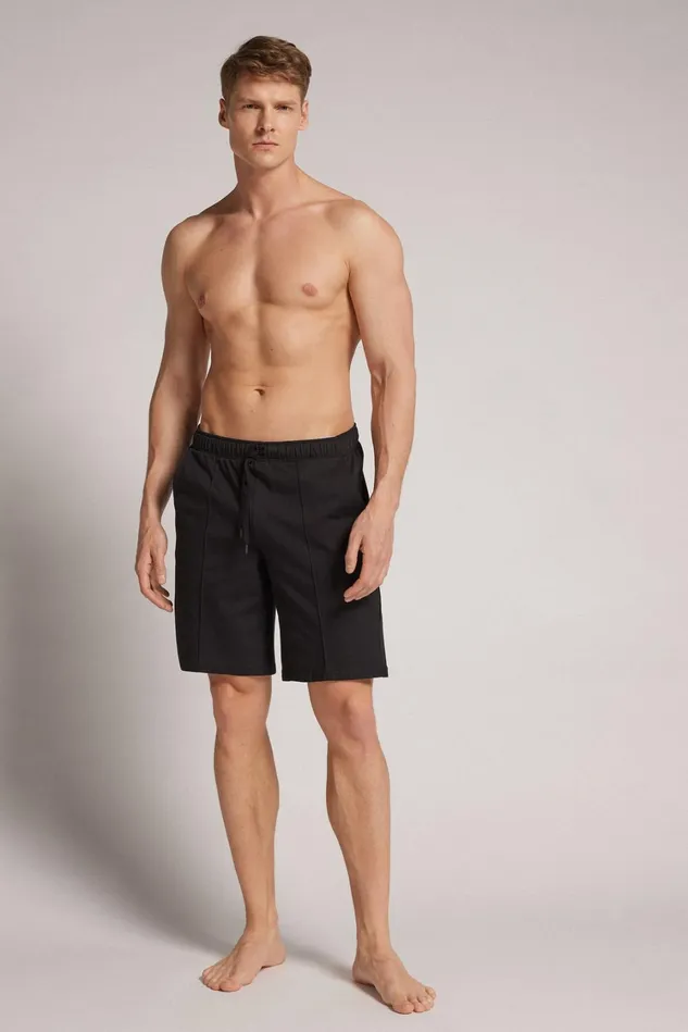 Intimissimi Pants Men Rib Detail Cotton Shorts Black 019 8211 Black