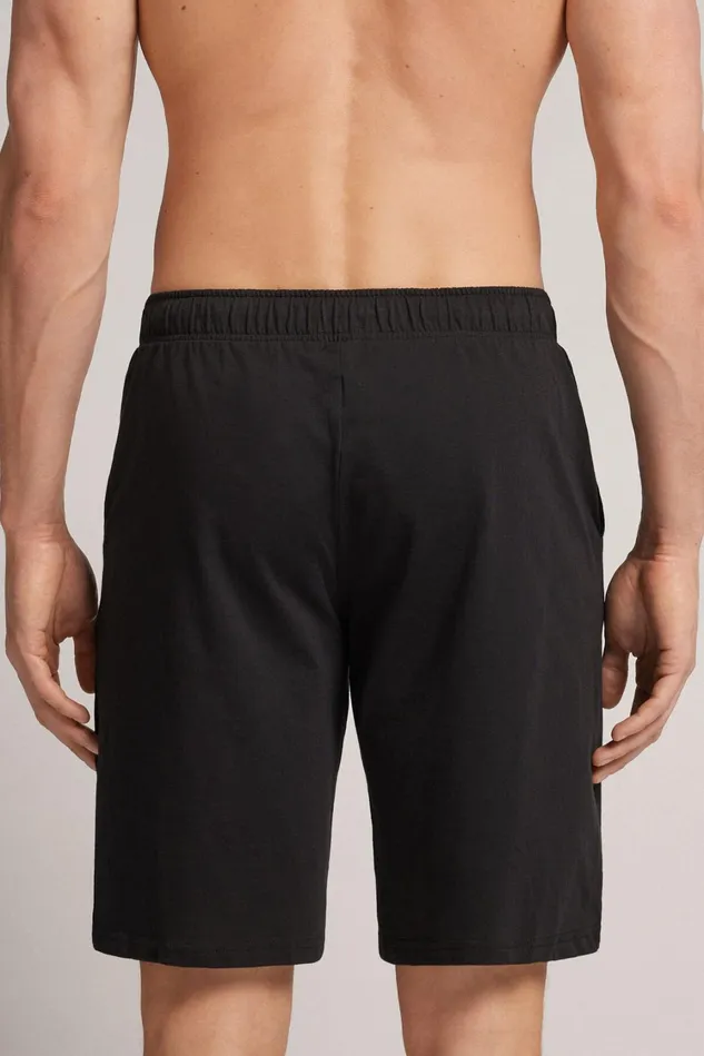 Intimissimi Pants Men Rib Detail Cotton Shorts Black 019 8211 Black