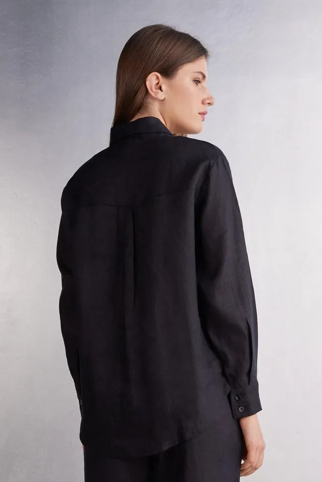 Intimissimi Shirts Women Linen Cloth Shirt Black 019 8211 Black