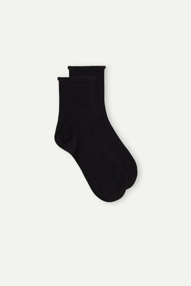 Intimissimi Short Socks Men Superior Cotton Ankle Socks Black 019 8211 Black