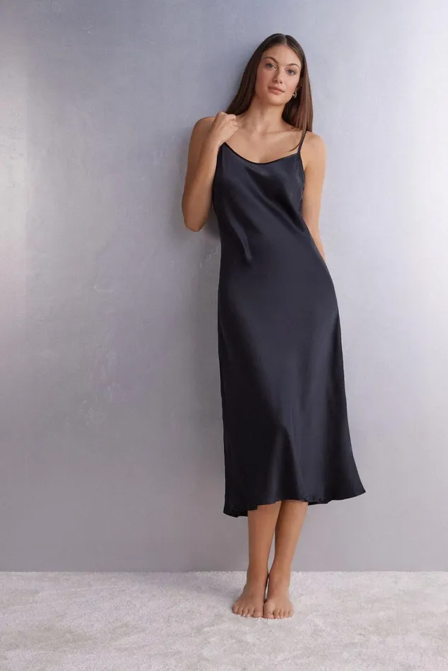 Intimissimi Slips Babydolls Women MidiLength Slip In Silk Black 019 8211 Black