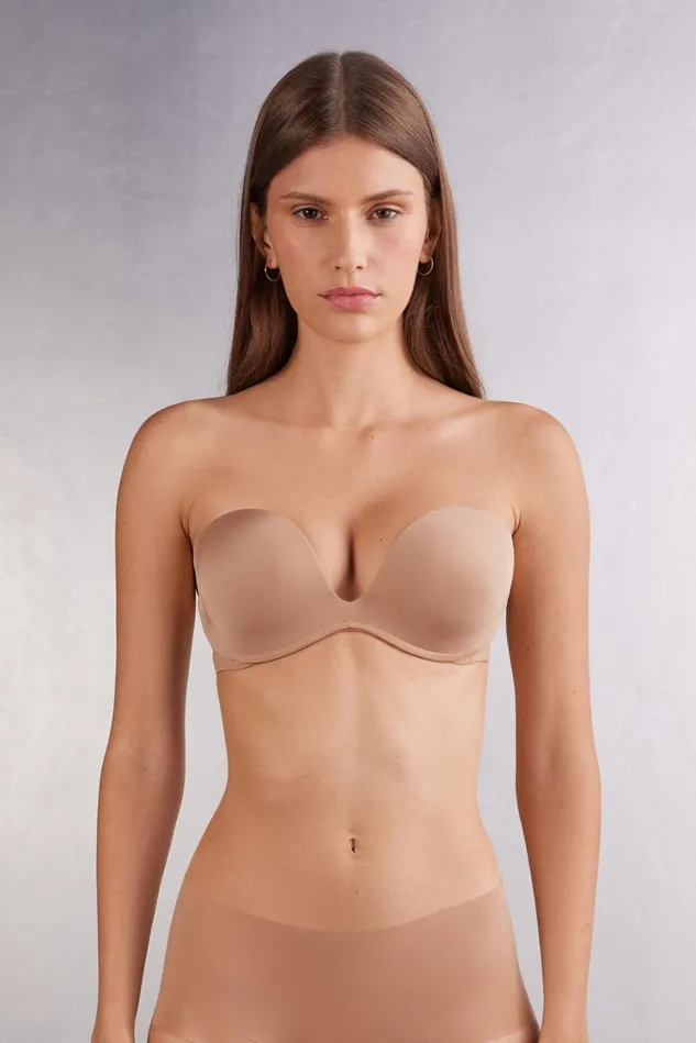 Intimissimi Strapless Bandeau Women Monica Bandeau Bra In Ultralight Microfiber Natural 417i 8211 Marrone Cappuccino Intimissimi Strapless Bandeau Women Monica Bandeau Bra In Ultralight Microfiber Natural 417i 8211 Marrone Cappuccino