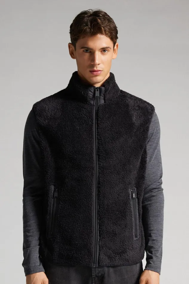 Intimissimi Sweatshirts Men Polar Fleece Vest Black 019 8211 Black