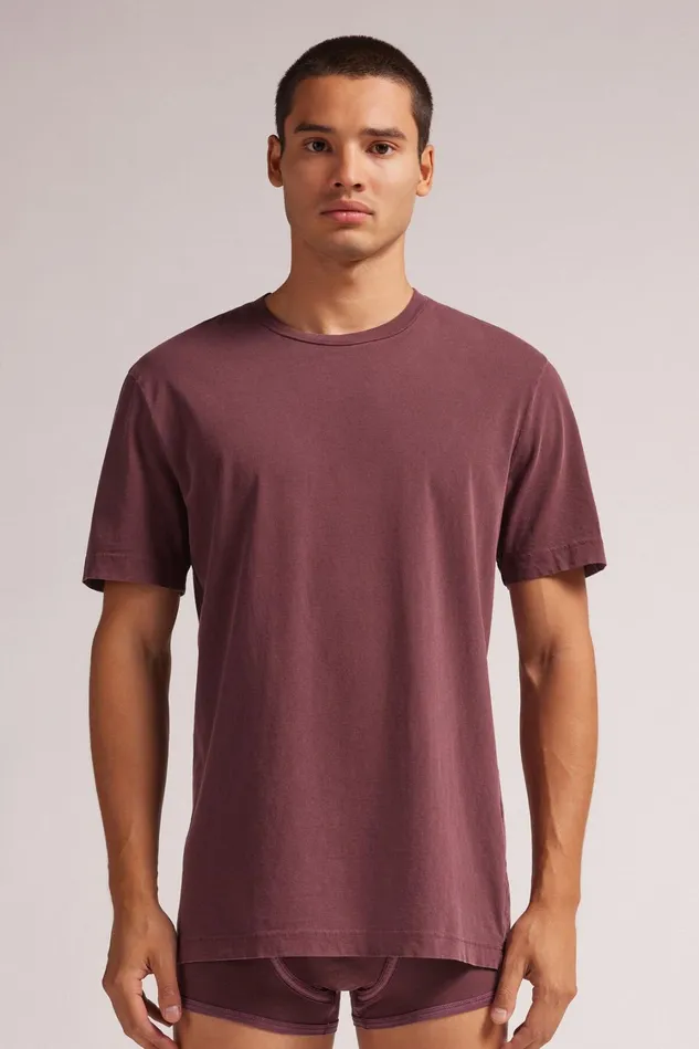 Intimissimi TShirts Polos Men Washed Collection Cotton TShirt Burgundy 691j 8211 Red Stone Delave039 Intimissimi TShirts Polos Men Washed Collection Cotton TShirt Burgundy 691j 8211 Red Stone Delave039
