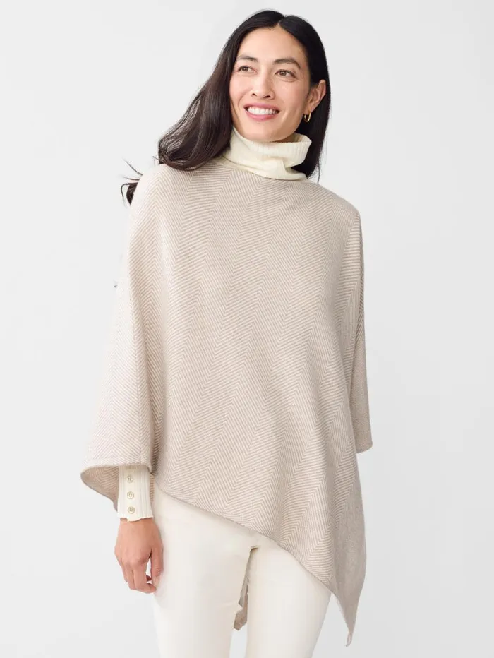 JMcLaughlin Aerinn Wool and Cashmere Poncho Camelivory Women Jackets and Outerwear JMcLaughlin Aerinn Wool and Cashmere Poncho Camelivory Women Jackets and Outerwear