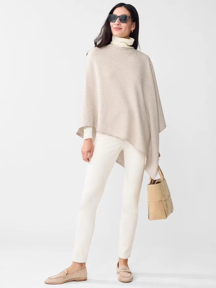 JMcLaughlin Aerinn Wool and Cashmere Poncho Camelivory Women Jackets and Outerwear JMcLaughlin Aerinn Wool and Cashmere Poncho Camelivory Women Jackets and Outerwear