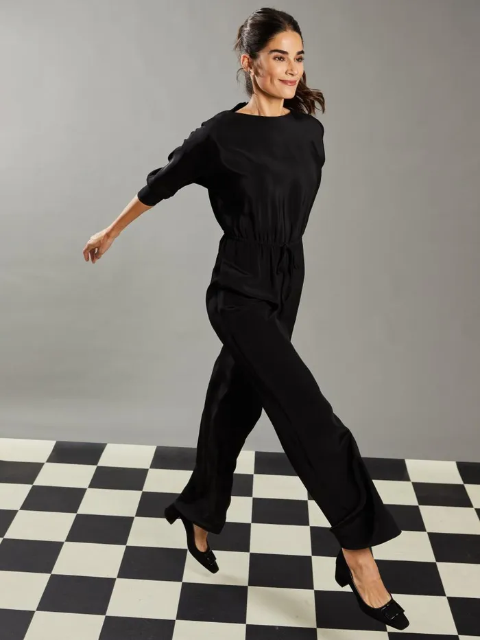 JMcLaughlin Bacall Silk Jumpsuit RSVP X Steven Stolman Black Women Dresses JMcLaughlin Bacall Silk Jumpsuit RSVP X Steven Stolman Black Women Dresses